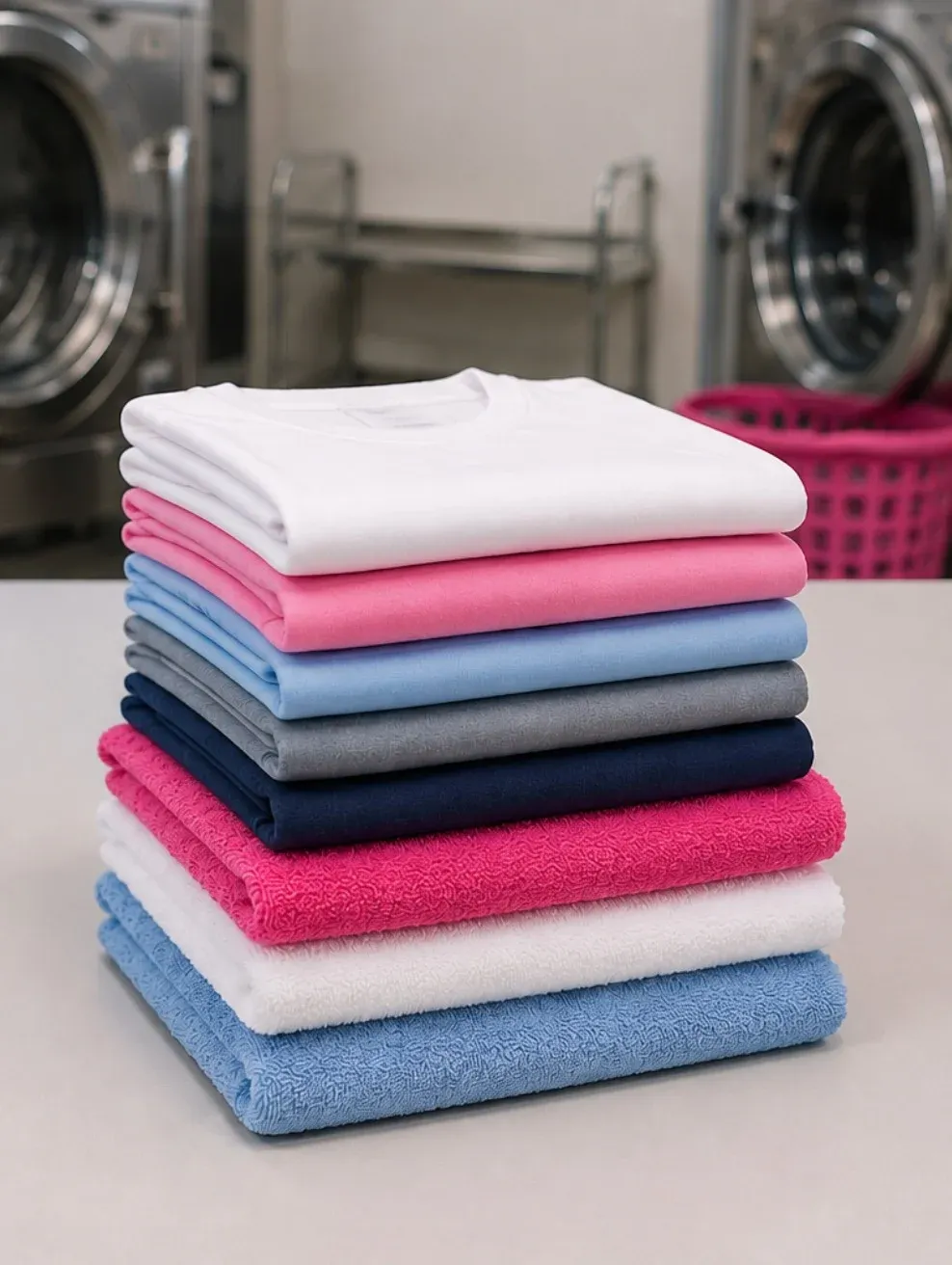 Freshly washed and perfectly folded clothes after our service in Bahrain